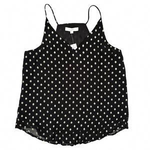 LOFT | NWT Strappy Dressy Racer Back Tank Top Blouse Black w Gold Dots Size M